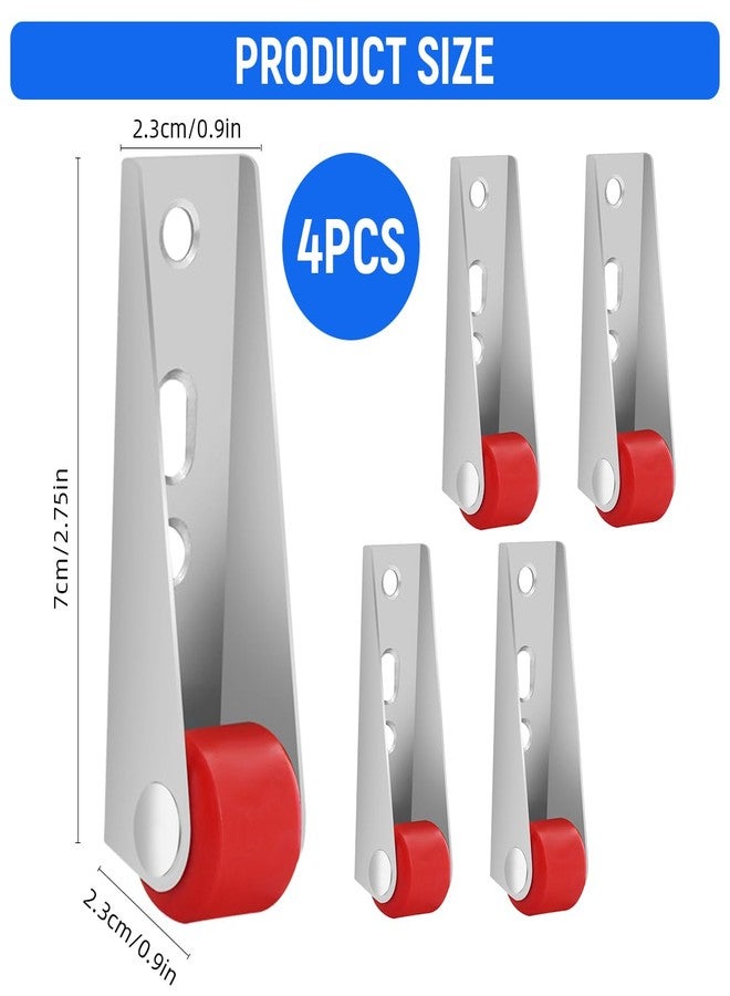 Serplex عجلات سيربلكس® الصلبة للأبواب الثقيلة، عجلات معدنية متينة، عجلات ثابتة صامتة ببرغي، طولها 2.68 بوصة، عجلات شديدة التحمل، عبوة من 4 قطع - Image 2